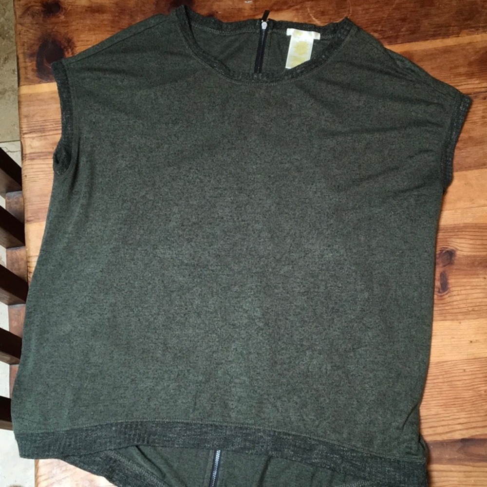 zipper back army green “Matty M” sweater